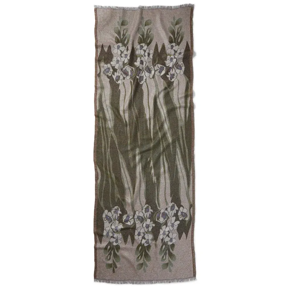 Louis C. Tiffany Gladioli Wool-Blend Shawl