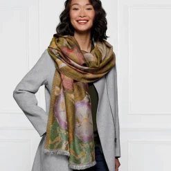 Louis C. Tiffany Morning Glories Wool-Blend Shawl