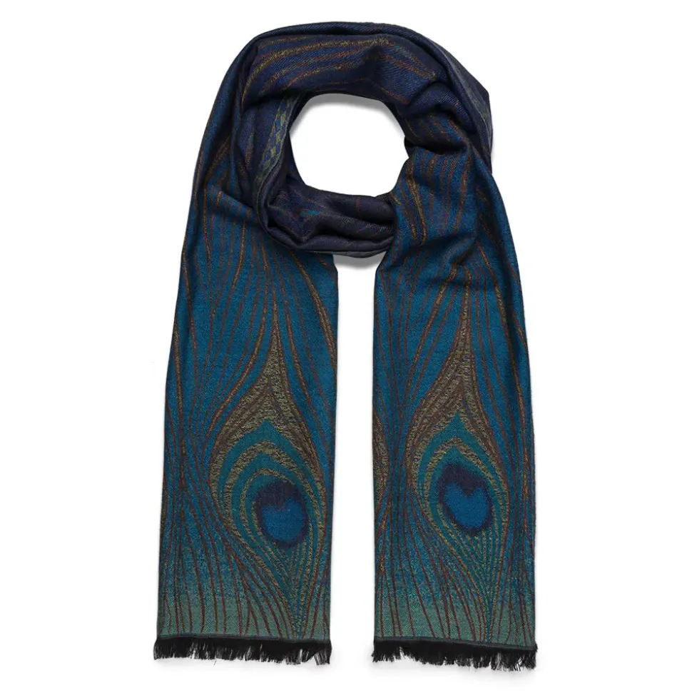 Louis C. Tiffany Peacock Feather Wool-Blend Shawl