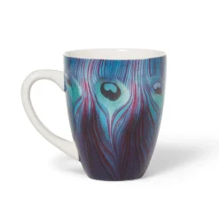 Louis C. Tiffany Peacock Feather Covered Mug With Tea Infuser