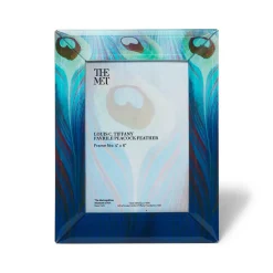 Louis C. Tiffany Peacock Feather Rectangular Glass Frame