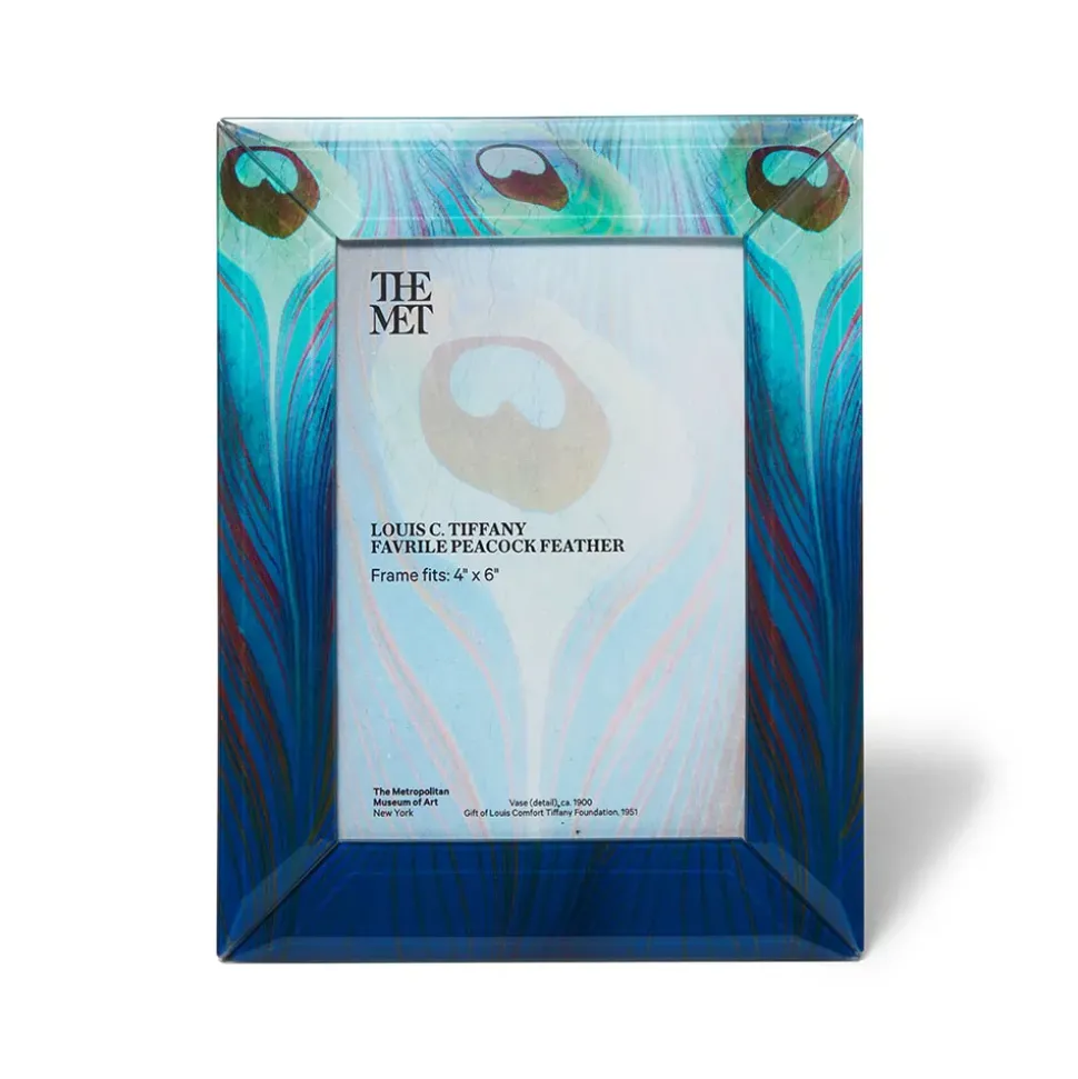 Louis C. Tiffany Peacock Feather Rectangular Glass Frame