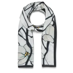 Louis C. Tiffany White Magnolia Oblong Silk Scarf