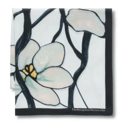 Louis C. Tiffany White Magnolia Oblong Silk Scarf