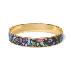Magnolias And Irises Enamel Bangle