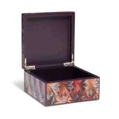 Marbled Paper Square Lacquer Box