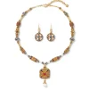 Medieval Byzantine Statement Necklace And Drop Earrings Set