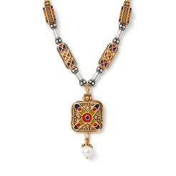Medieval Byzantine Statement Necklace And Drop Earrings Set