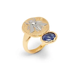 Mediterranean Coin And Stone Ring