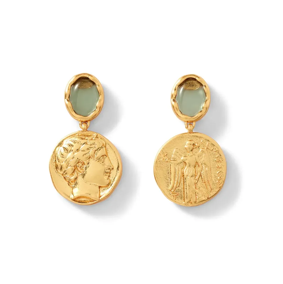 Mediterranean Coin Drop Earrings