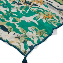 Ming Birds And Flowering Branches Oversize Oblong Scarf