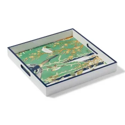 Ming Birds And Flowering Branches Lacquer Tray
