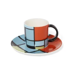 Mondrian Composition Espresso Cup And Saucer