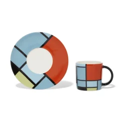 Mondrian Composition Espresso Cup And Saucer