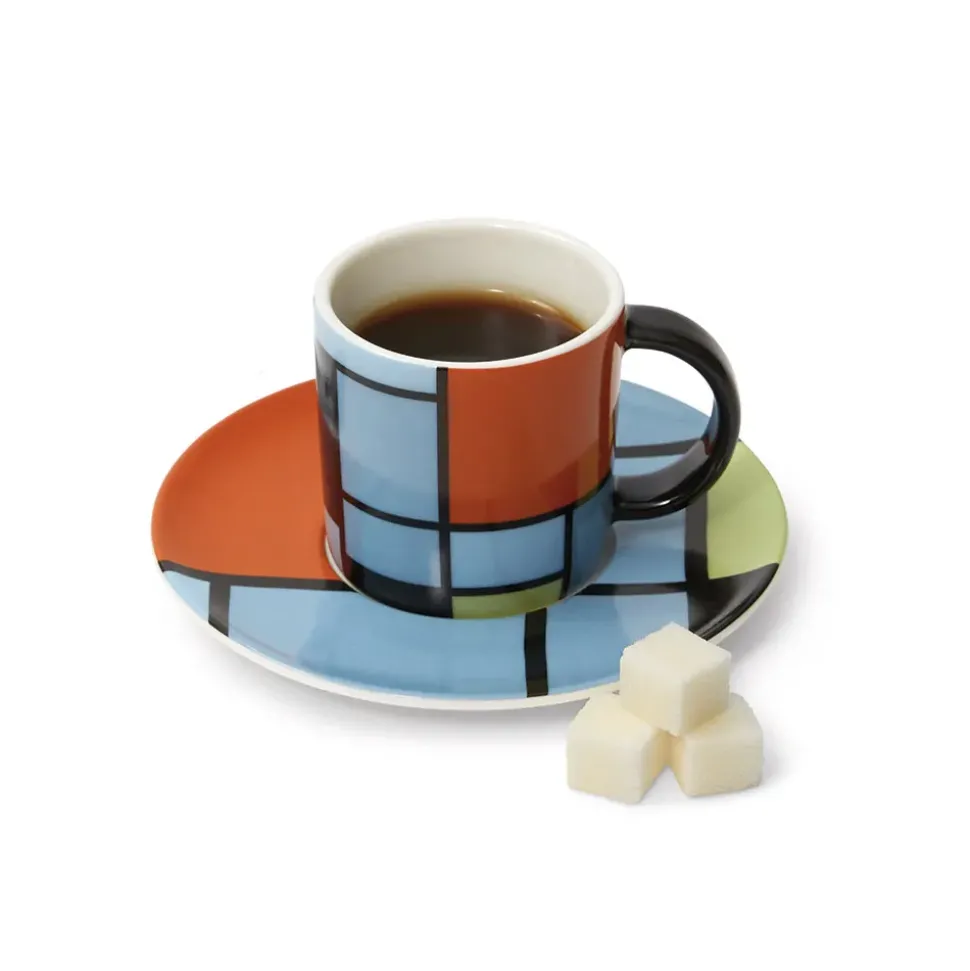 Mondrian Composition Espresso Cup And Saucer