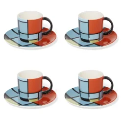 Mondrian Composition Espresso Cup And Saucer