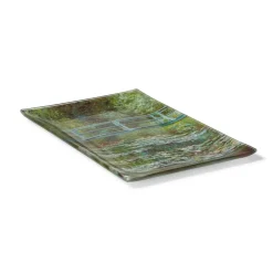 Monet Bridge And Water Lilies Glass Tray