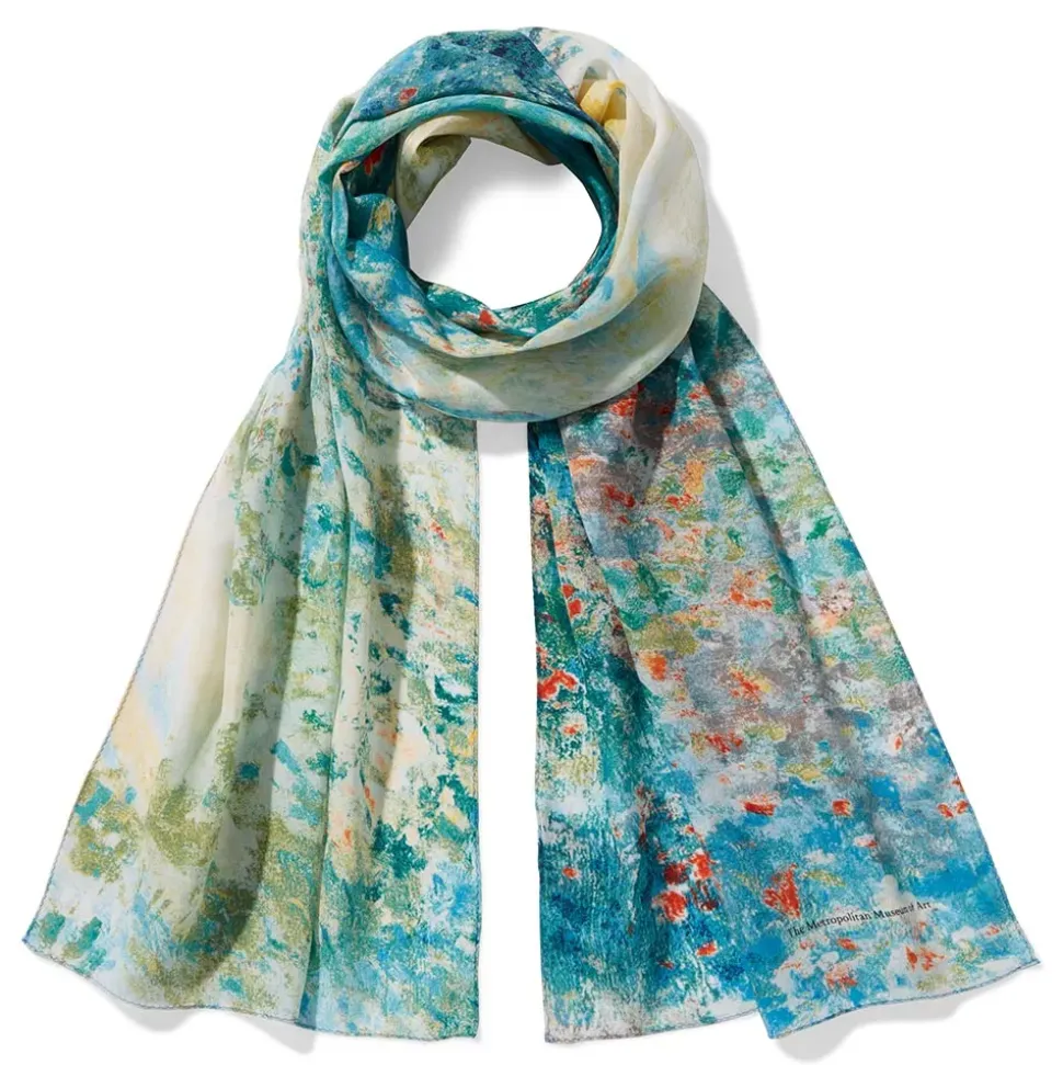 Monet Garden At Argenteuil Oblong Silk Scarf