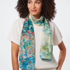 Monet Garden At Argenteuil Oblong Silk Scarf
