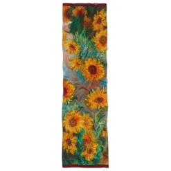 Monet Sunflowers Oblong Silk Scarf