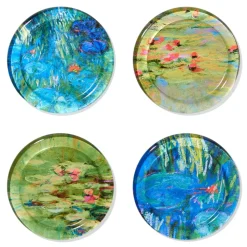 Monet Water Lilies Glass Coasters