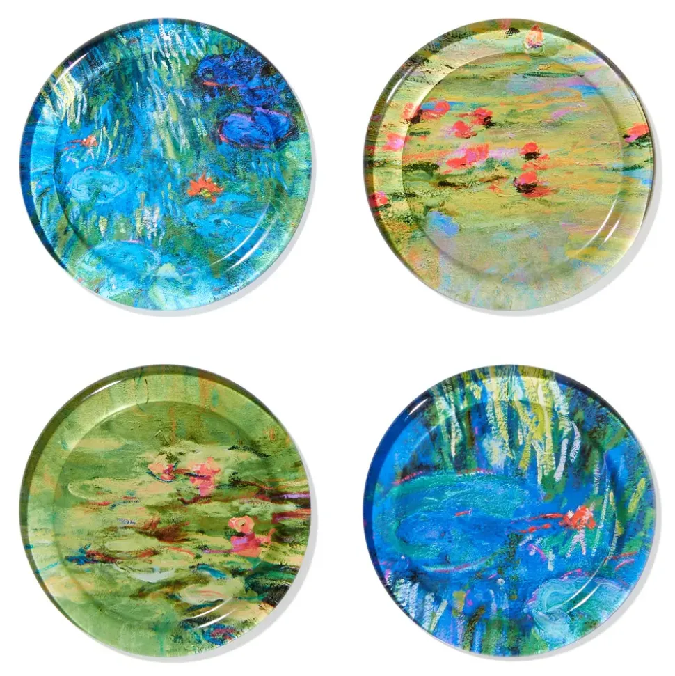 Monet Water Lilies Glass Coasters