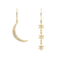 Moon And Stars Drop Earrings