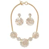 Mother-Of-Pearl Mosaic Statement Necklace And Earrings Set