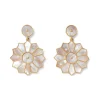 Mother-Of-Pearl Mosaic Statement Double-Drop Earrings