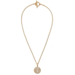 Mother-Of-Pearl Mosaic T-Bar Pendant Necklace