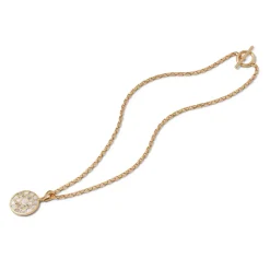 Mother-Of-Pearl Mosaic T-Bar Pendant Necklace