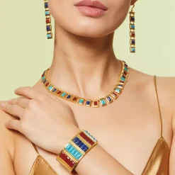 New Kingdom Gems Hinged Cuff