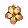 Orange Poinsettia Glass Ornament
