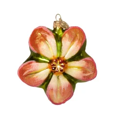 Orange Poinsettia Glass Ornament