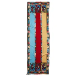 Paisley Border Striped Oblong Wool Scarf