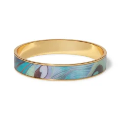 Peacock Feather Enamel Bangle