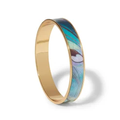 Peacock Feather Enamel Bangle