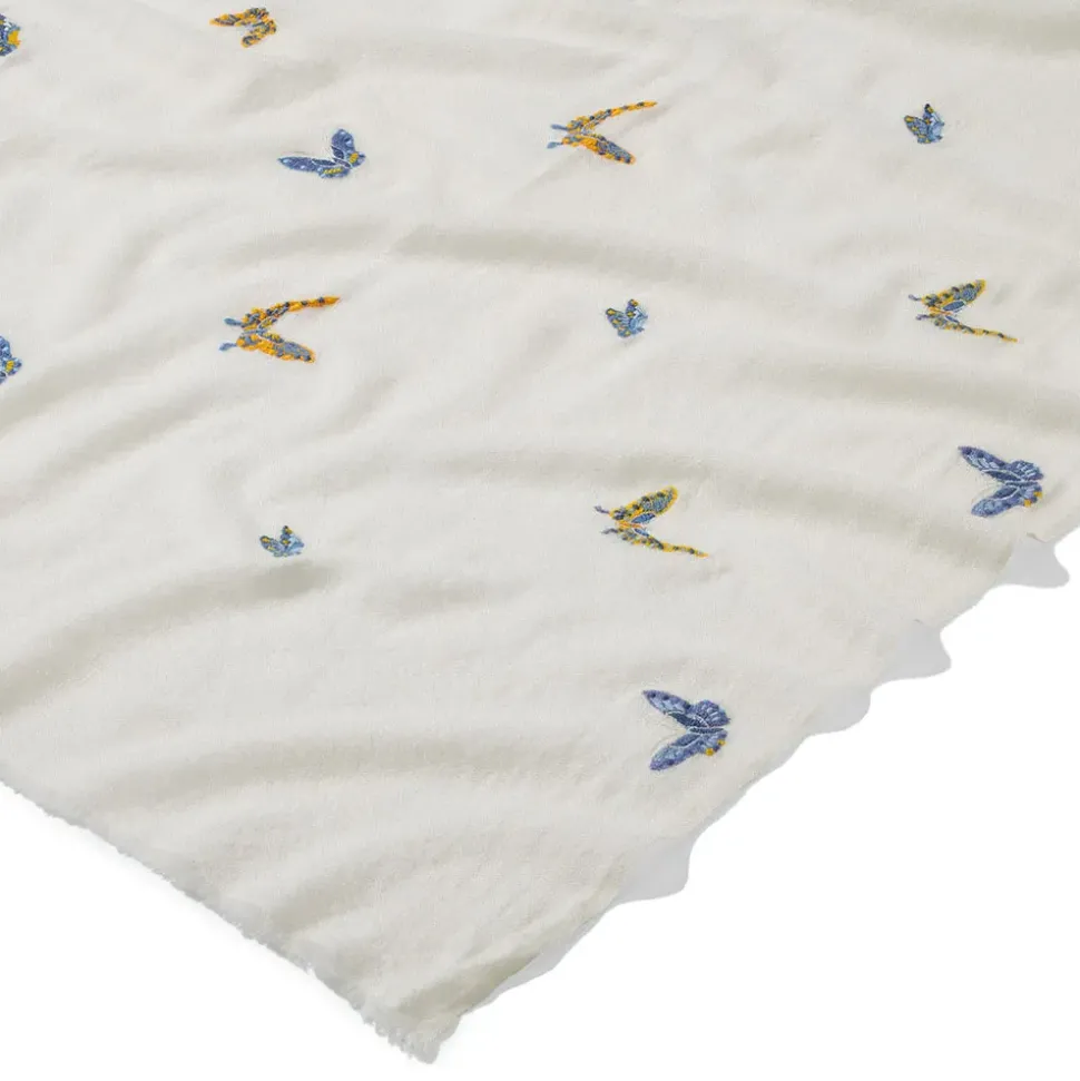 Qing Embroidered Butterflies Oblong Scarf