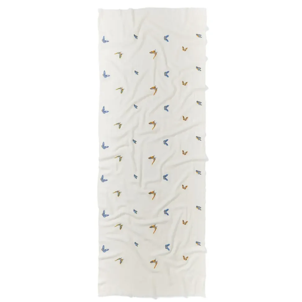 Qing Embroidered Butterflies Oblong Scarf