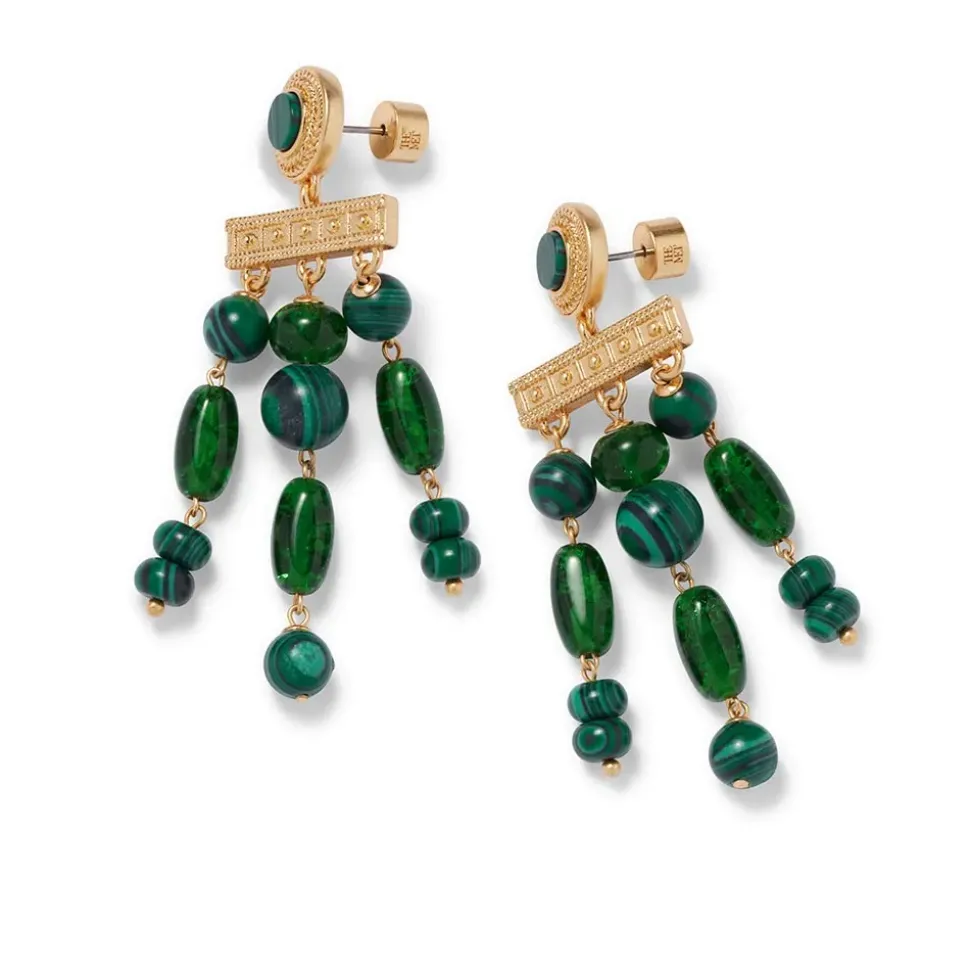 Roman Malachite Chandelier Earrings