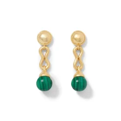 Roman Malachite Drop Earrings