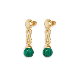 Roman Malachite Drop Earrings