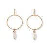 Royal Tudor Forward-Facing Hoop Earrings With Pearl Drops