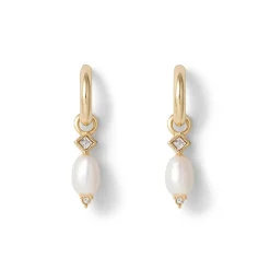 Royal Tudor Small Hoop Earrings With Pearls