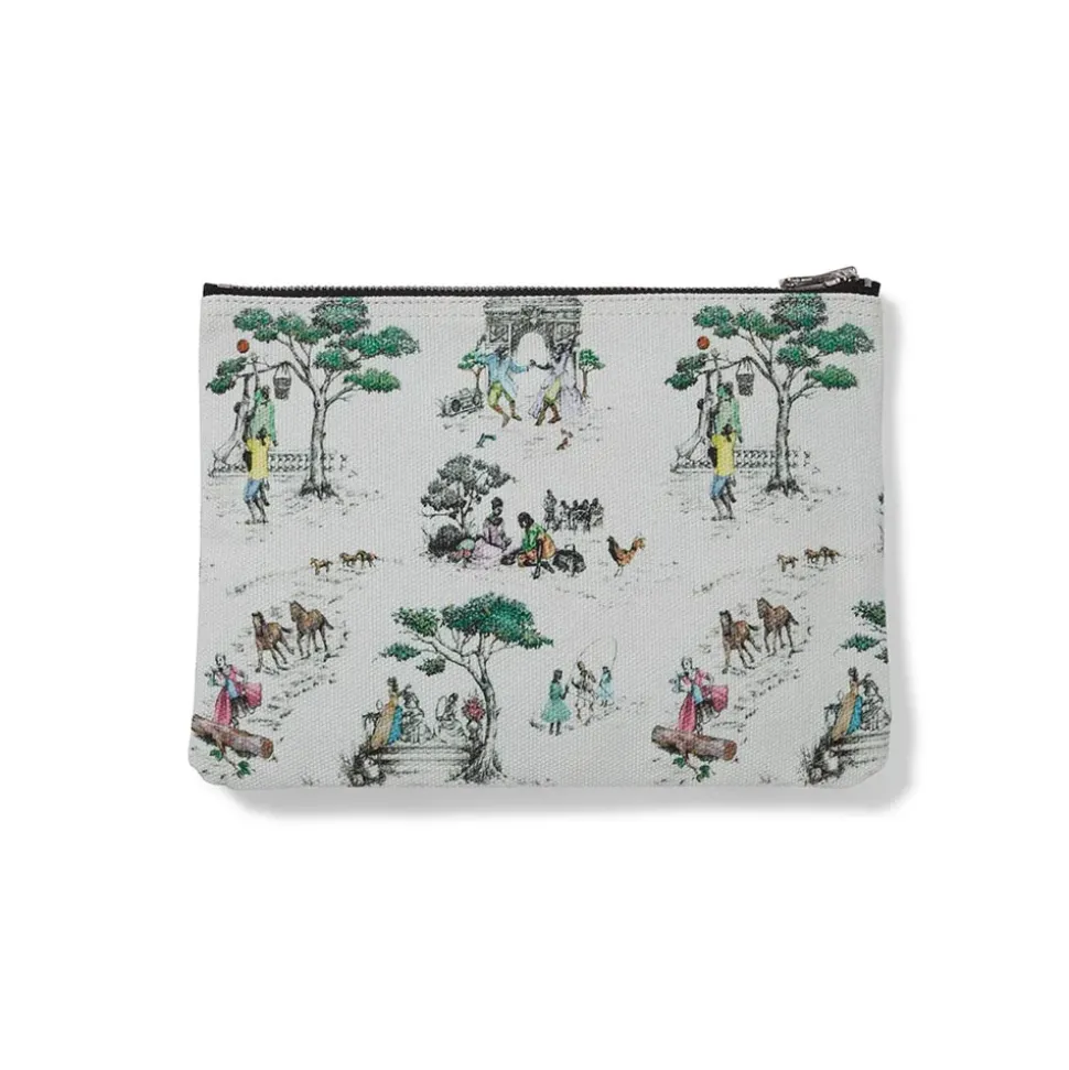 Sheila Bridges Harlem Toile De Jouy Canvas Zip Pouch
