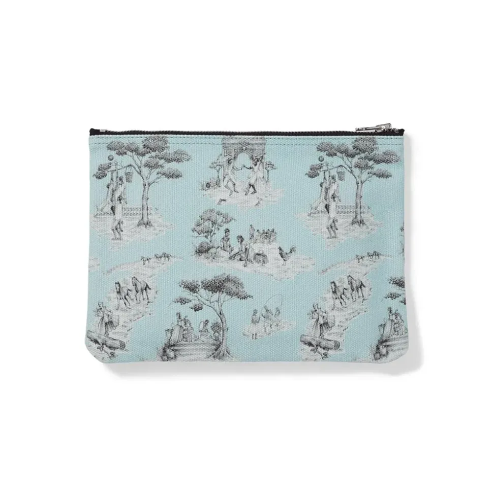 Sheila Bridges Harlem Toile De Jouy Canvas Zip Pouch