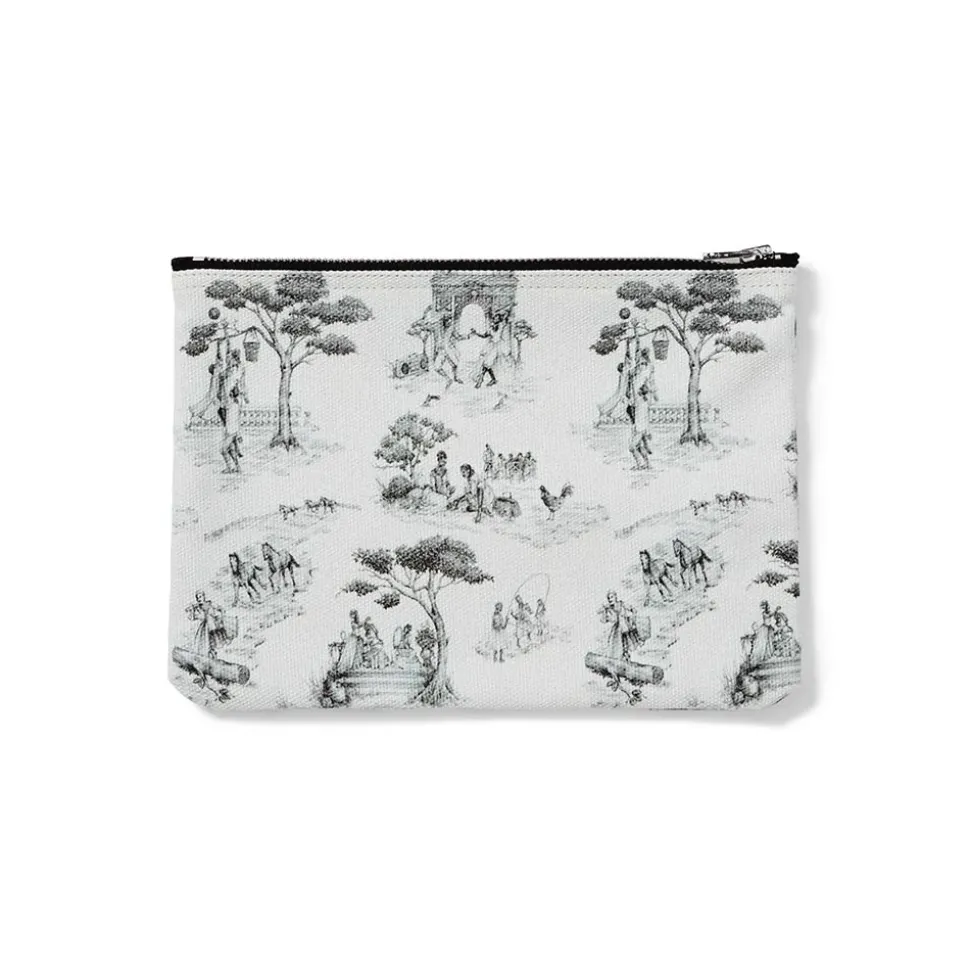Sheila Bridges Harlem Toile De Jouy Canvas Zip Pouch
