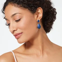 Spanish Baldric Lapis Statement Drop Earrings