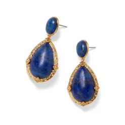 Spanish Baldric Lapis Statement Drop Earrings