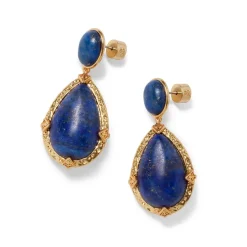 Spanish Baldric Lapis Statement Drop Earrings